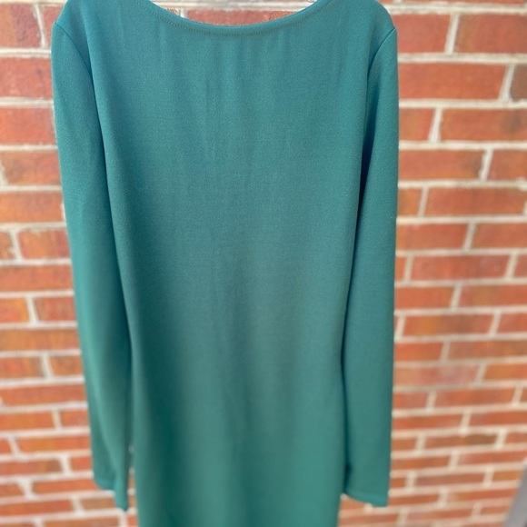 Backless Dress Slit Hem Long Sleeve Pencil Dress Zip-Up Bodycon Midi SMALL - Picture 4 of 7